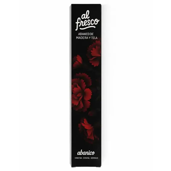 Abanico original con estampado de claveles
