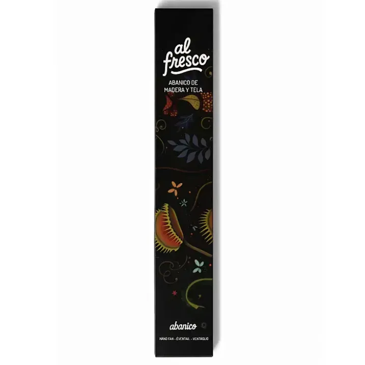 Abanico original con estampado de plantas carnívoras