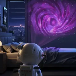 Astronauta proyector de vía láctea