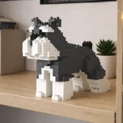 Bloques de construcción para crear un mini perrito Schnauzer