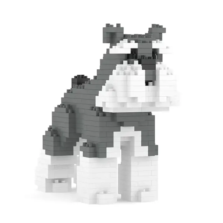 Bloques de construcción para crear un mini perrito Schnauzer