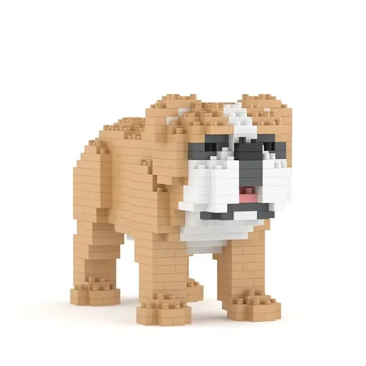 Bloques de construcción para crear un mini perrito Bulldog Inglés