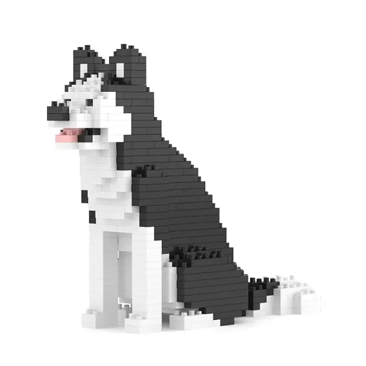 Bloques de construcción para crear un mini perrito Husky