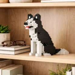 Bloques de construcción para crear un mini perrito Husky