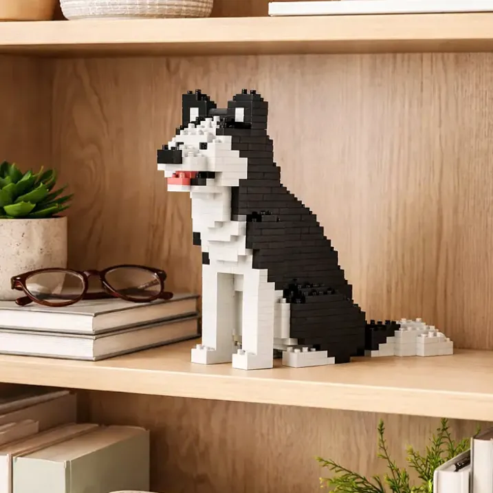 Bloques de construcción para crear un mini perrito Husky
