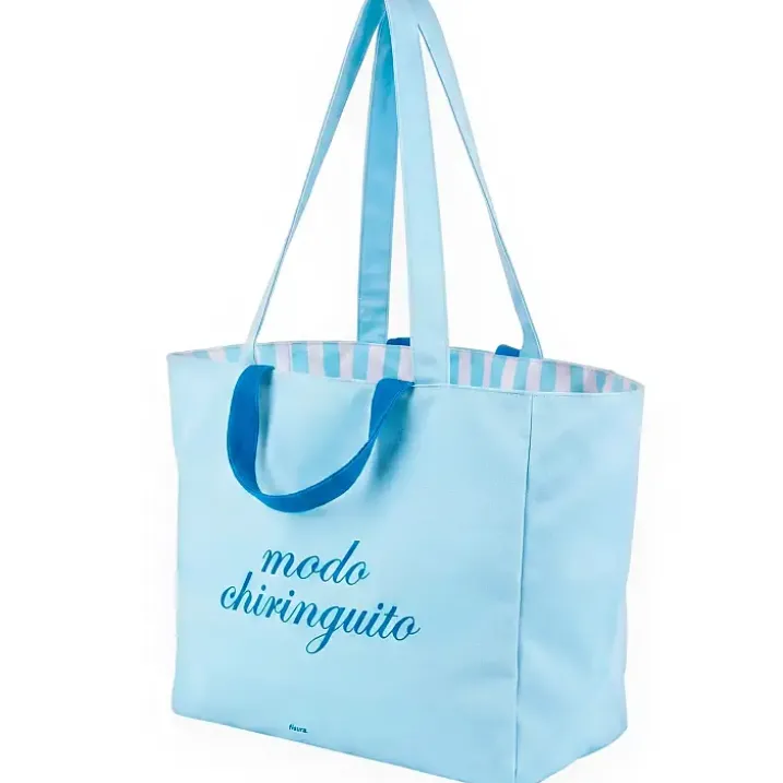 Bolsa de playa reversible con mensaje