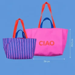 Bolsa de playa reversible con mensaje