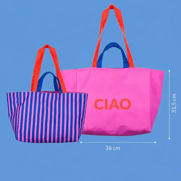Bolsa de playa reversible con mensaje