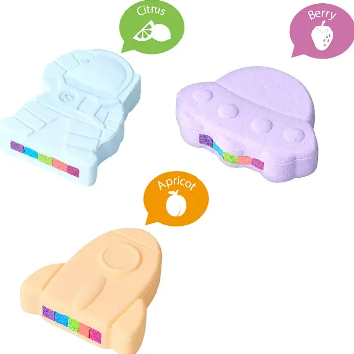Bombas de baño arcoíris con formas