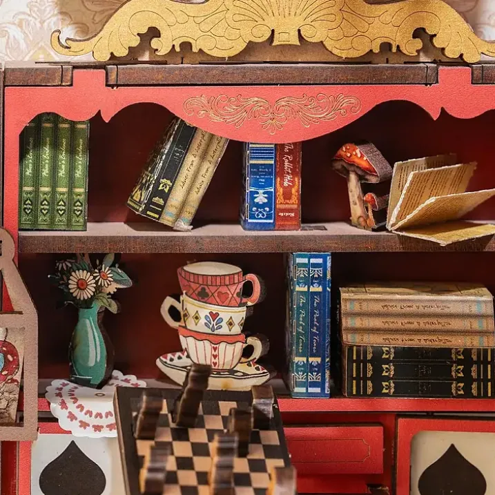 Book Nook: kit para construir un sujetalibros 3D El País de las Maravillas