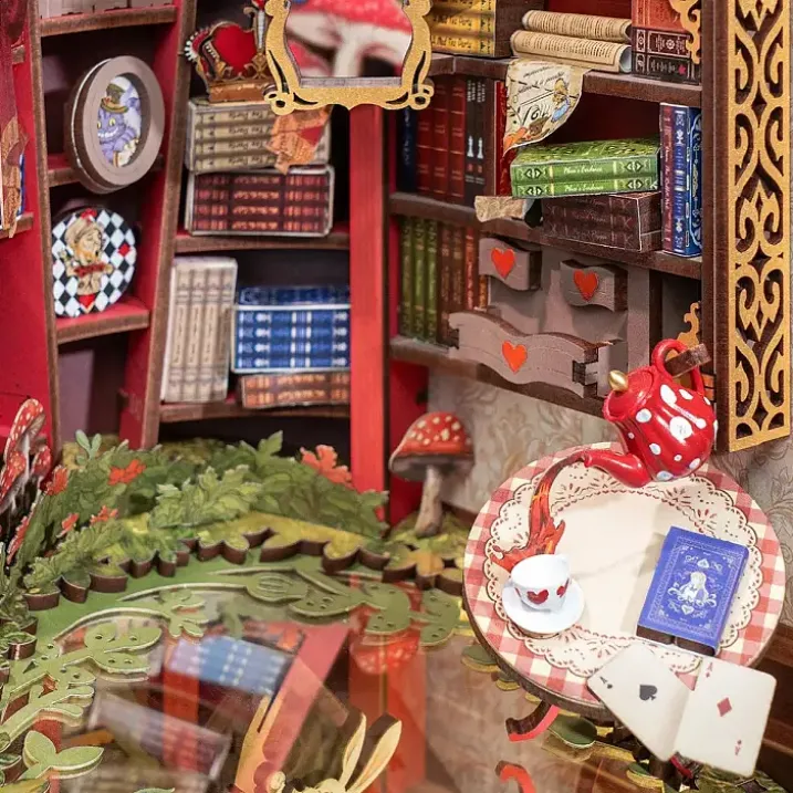 Book Nook: kit para construir un sujetalibros 3D El País de las Maravillas
