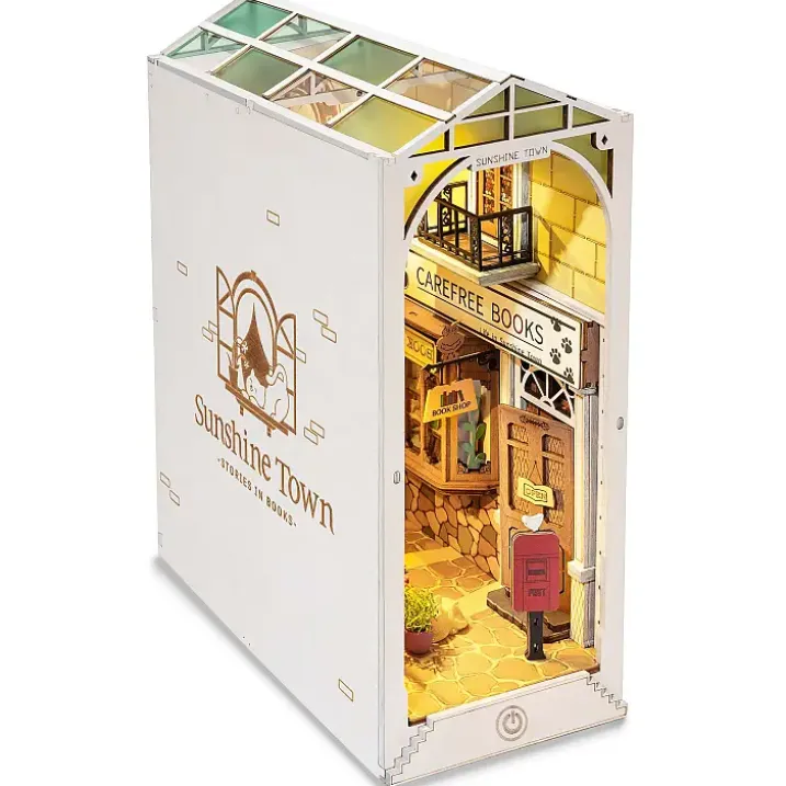 Book Nook: Kit para construir un sujetalibros de madera 3D