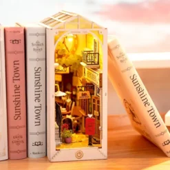 Book Nook: Kit para construir un sujetalibros de madera 3D