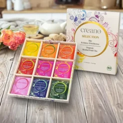 Caja de regalo con 27 bolsitas de té orgánico de hierbas y frutas