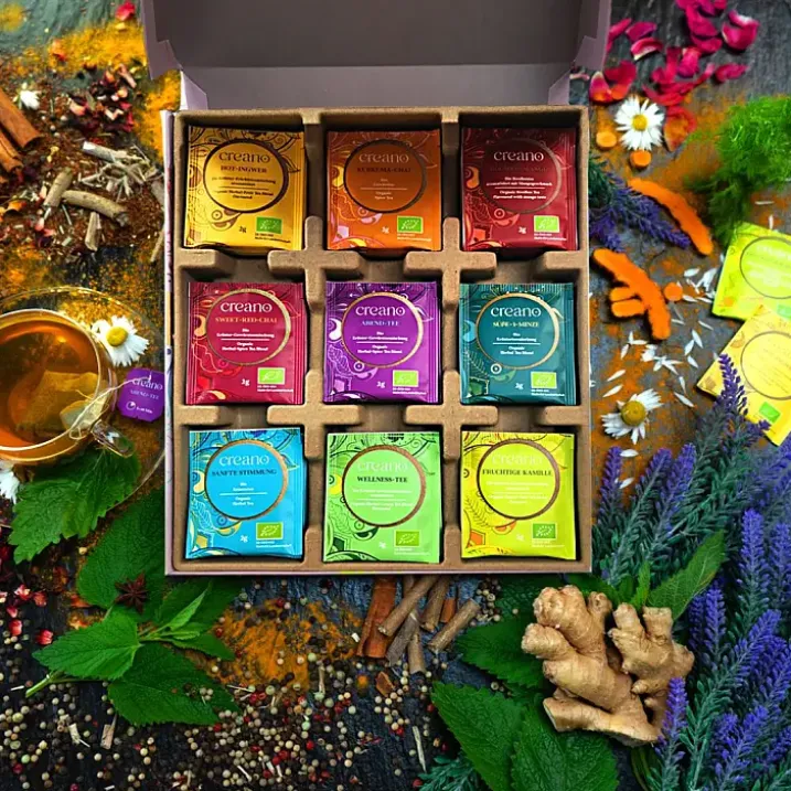 Caja de regalo con 45 bolsitas de té orgánico