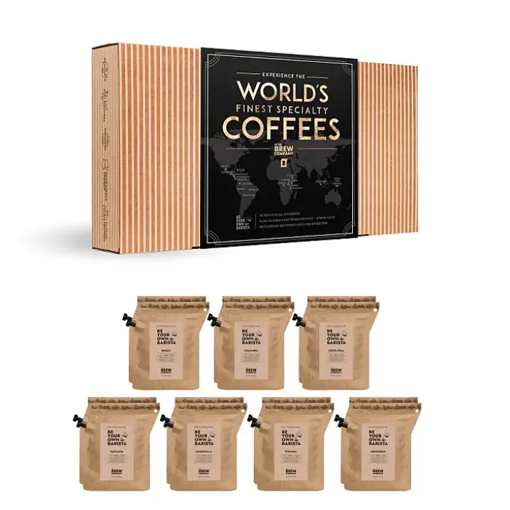 Caja de regalo con los mejores cafés del mundo. 14 bolsitas