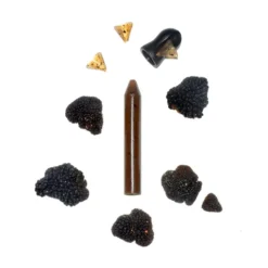 Cajita con 3 lápices de condimentos para rallar: trufa negra, albahaca y boletus