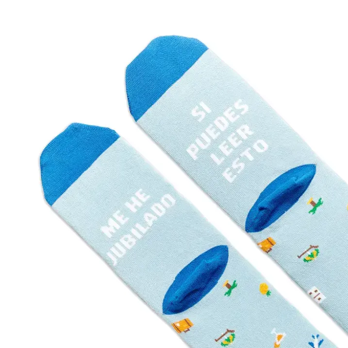 Calcetines con mensaje: Si puedes leer esto me he jubilado