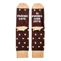 Calcetines con mensaje: Si puedes leer esto tráeme café