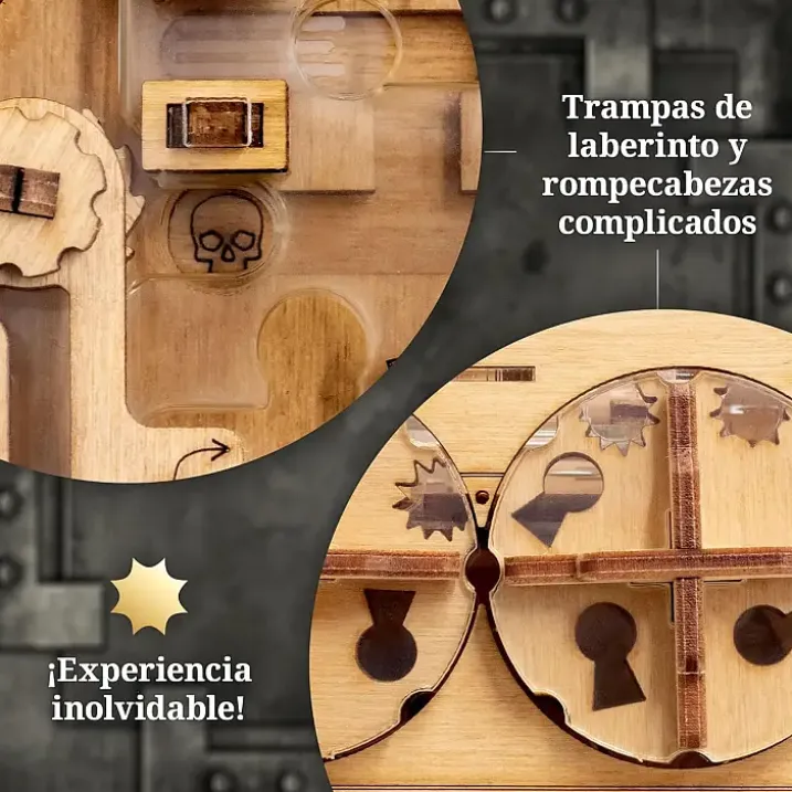 Cluebox: Caja fuerte con laberinto de canicas