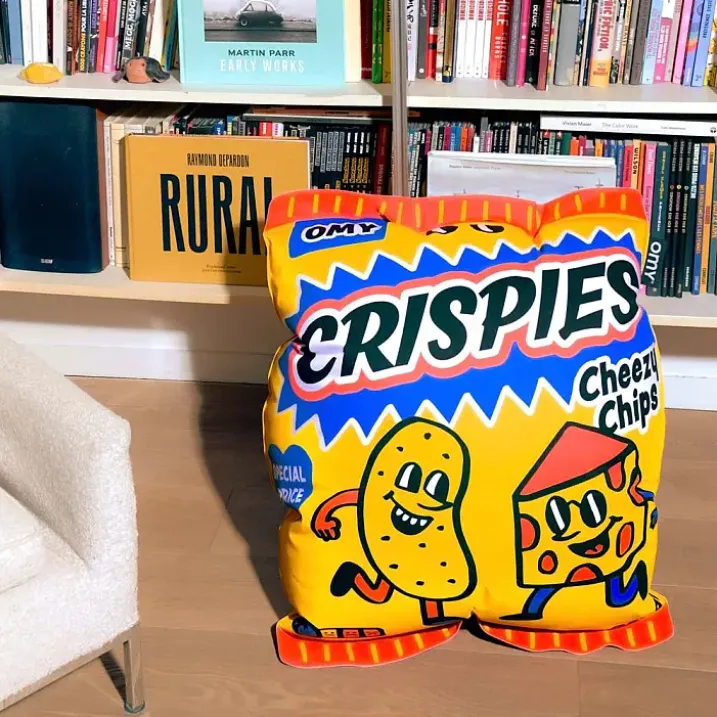 Cojín hinchable gigante en forma de bolsa de patatas fritas