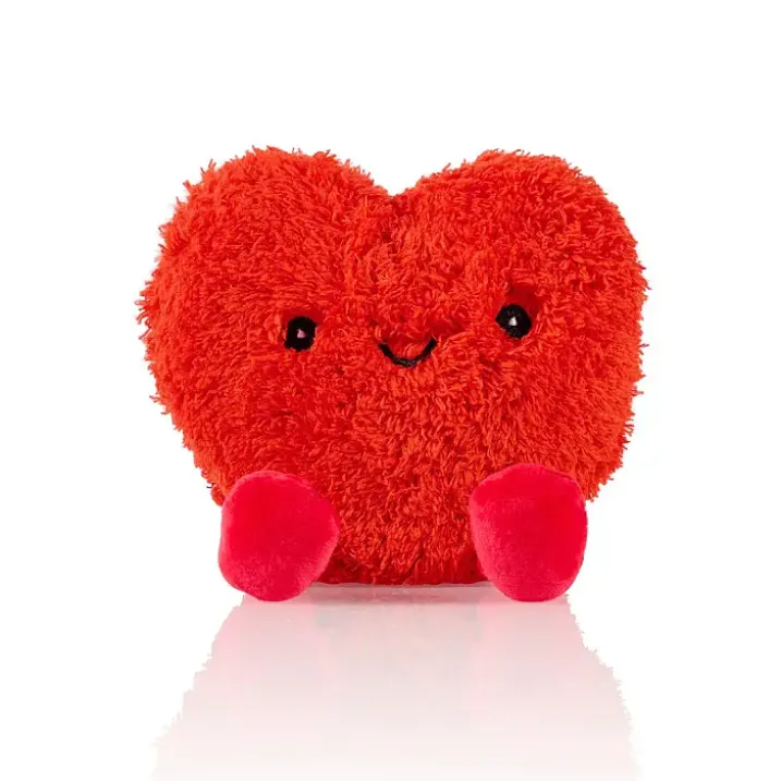 Cojín térmico con semillas en forma de corazón