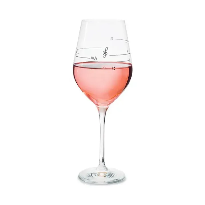 Copa de vino con escala musical