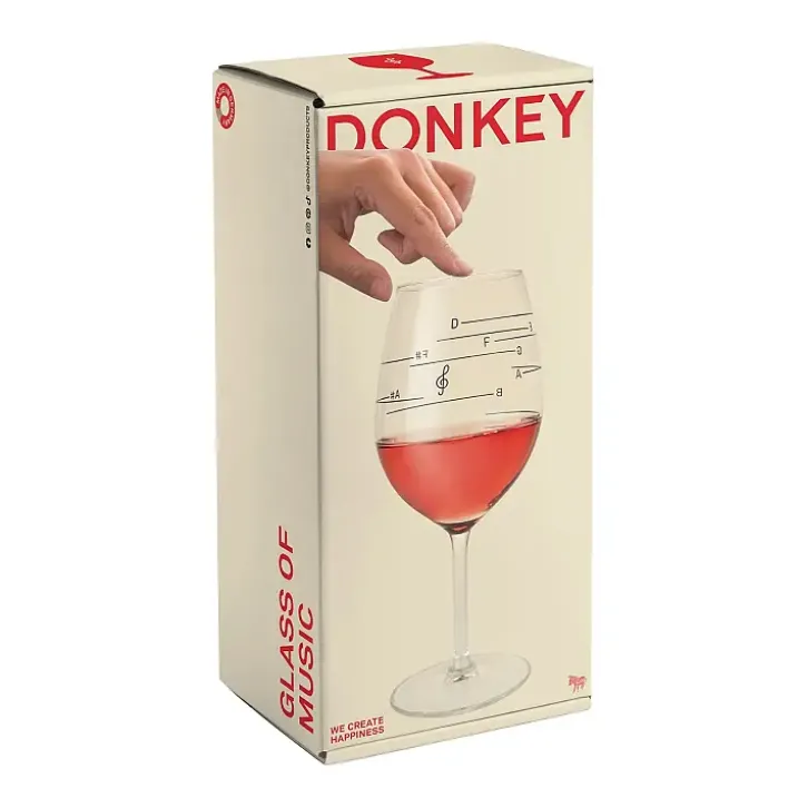 Copa de vino con escala musical