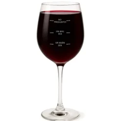 Copa de vino con estados de ánimo ¿Qué tal tu día?