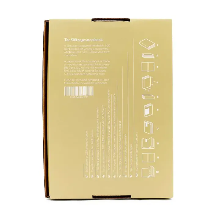Cuaderno de 500 páginas estilo vintage