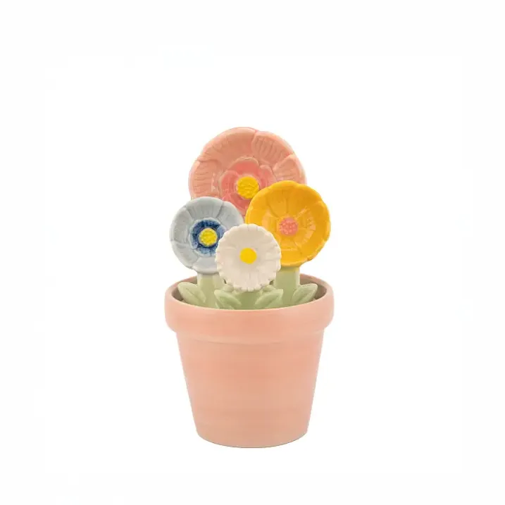Cucharas medidoras en forma de flor con maceta