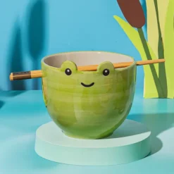 Cuenco para ramen con palillos en forma de animalito