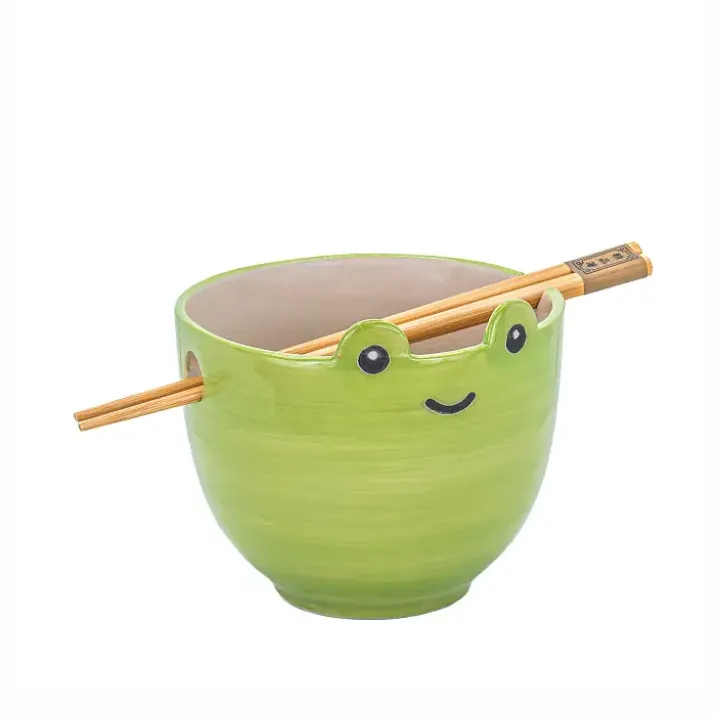 Cuenco para ramen con palillos en forma de animalito