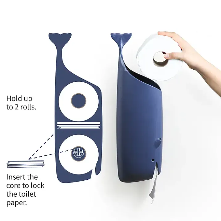 Dispensador de bolsas o papel higiénico en forma de ballena