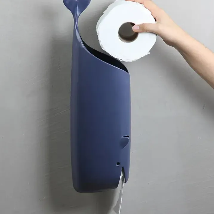 Dispensador de bolsas o papel higiénico en forma de ballena