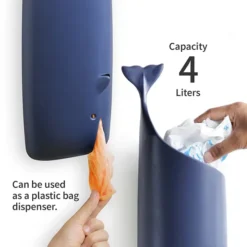 Dispensador de bolsas o papel higiénico en forma de ballena