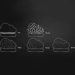 Estación de predicción del tiempo con forma de nube
