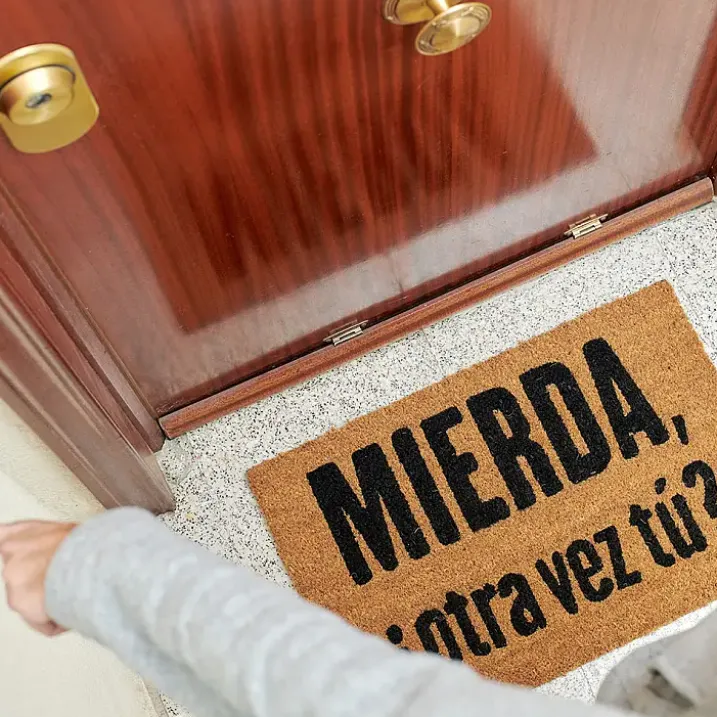 Felpudo con mensaje Mierda, ¿otra vez tú?