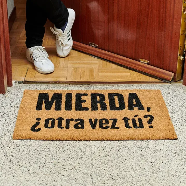 Felpudo con mensaje Mierda, ¿otra vez tú?