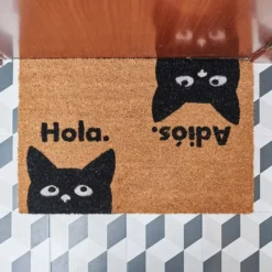 Felpudo gato Hola y Adiós