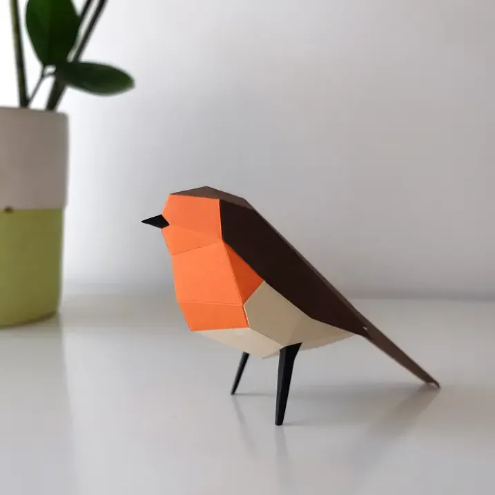 Figuras de papel 3D de pájaros de Plego