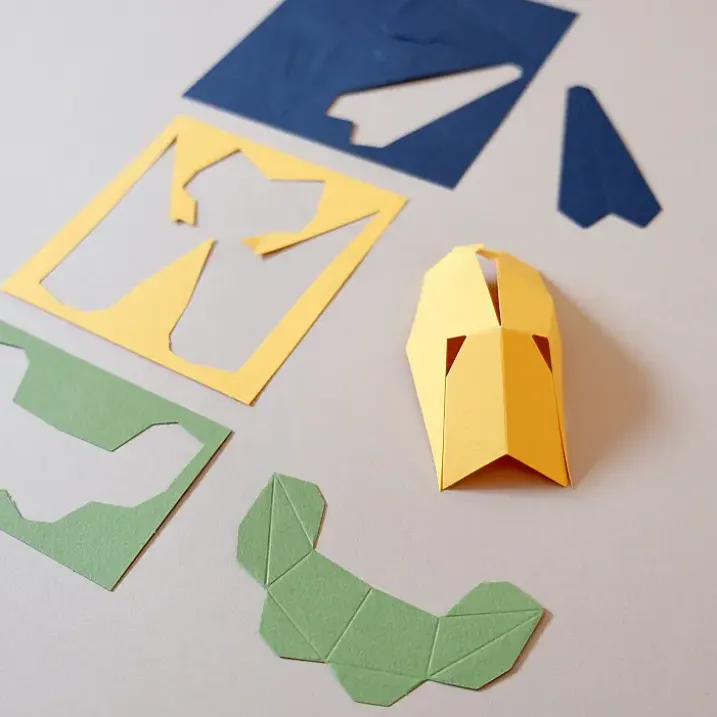 Figuras de papel 3D de pájaros de Plego
