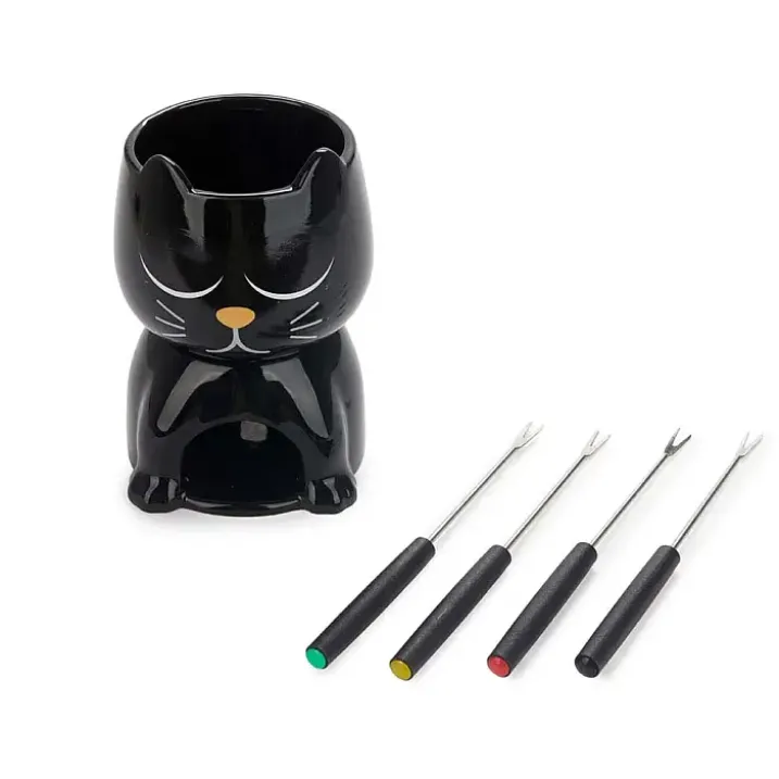 Fondue en forma de gato que cambia de expresión