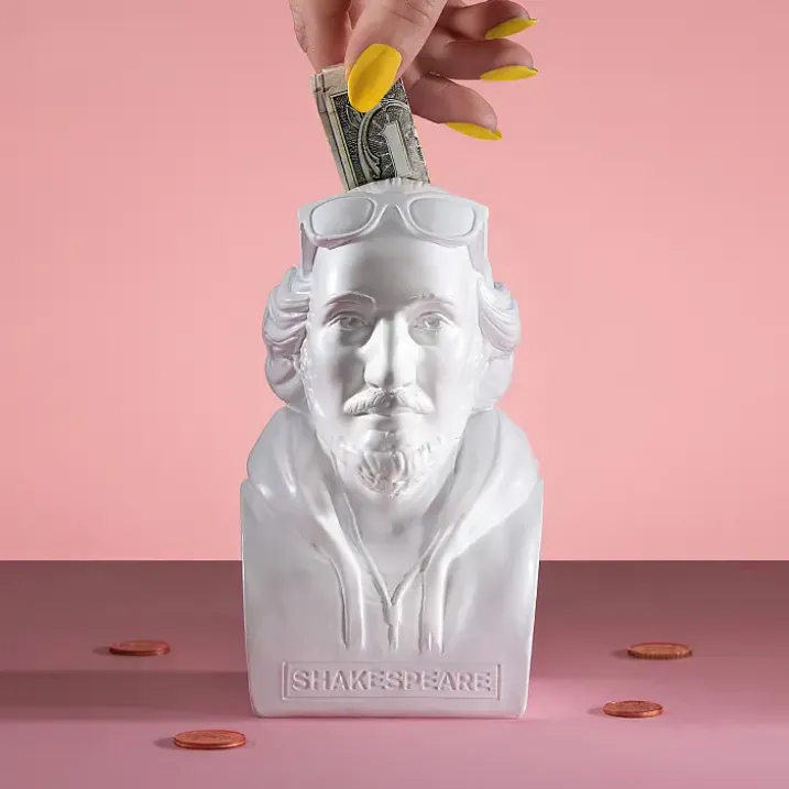 Hucha en forma de Shakespeare Hipster