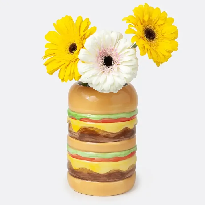 Jarrón original en forma de hamburguesa