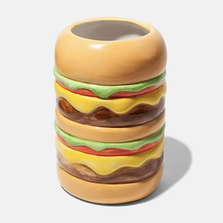 Jarrón original en forma de hamburguesa