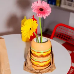 Jarrón original en forma de hamburguesa