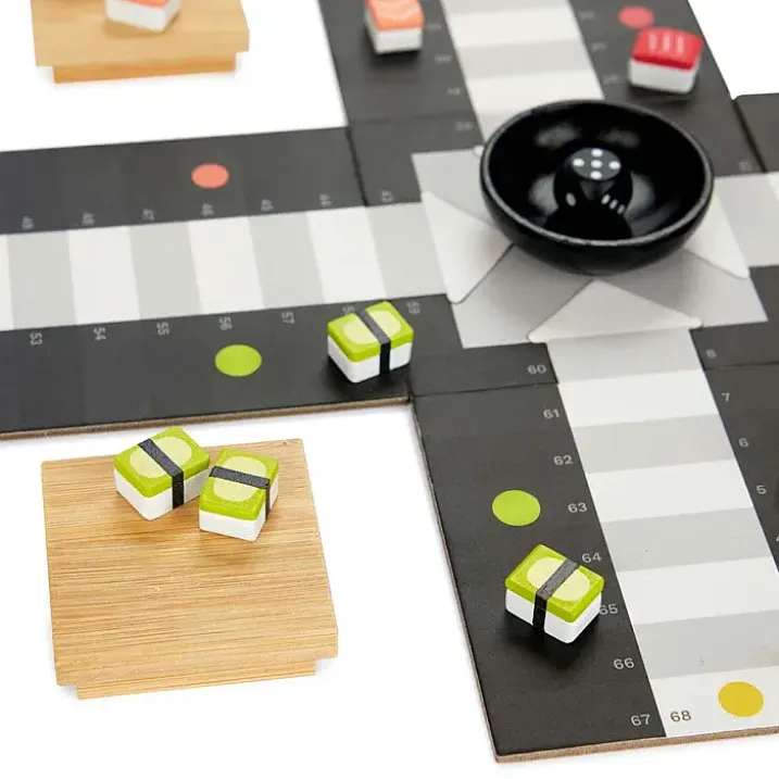 Juego de parchís en forma de sushi