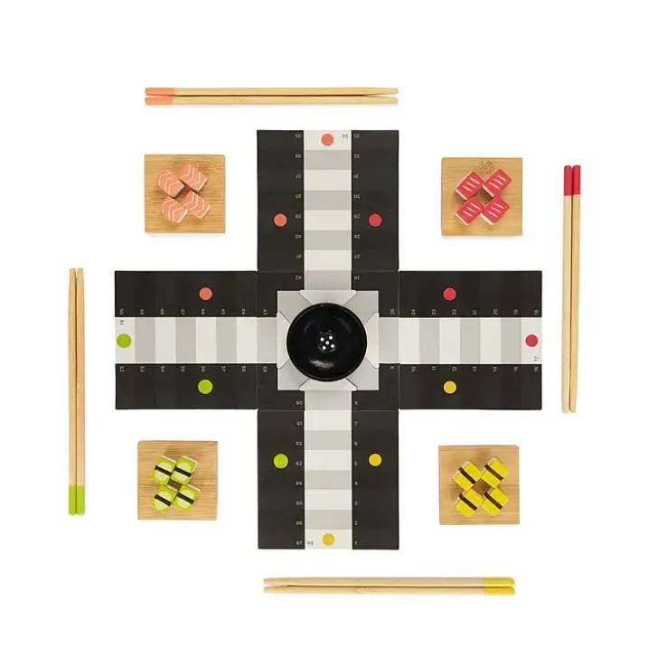 Juego de parchís en forma de sushi
