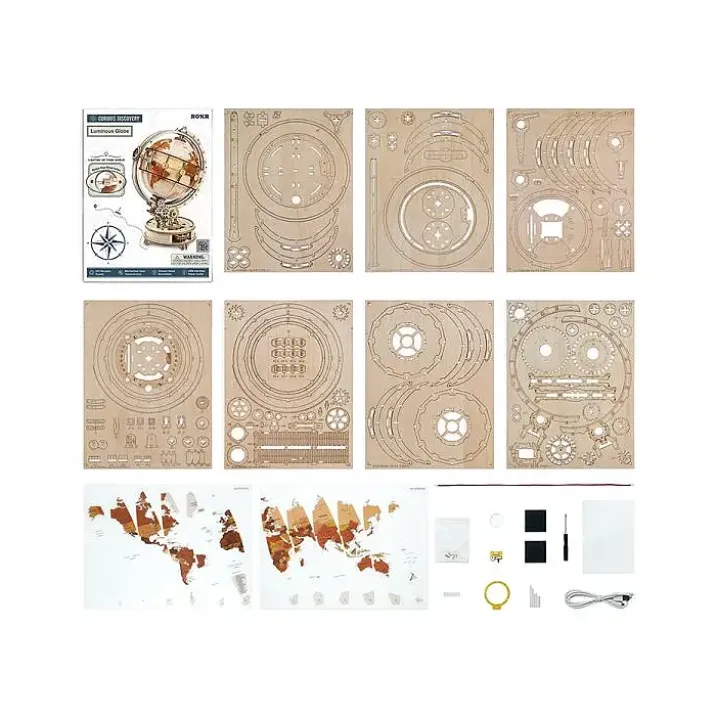 Kit para construir un globo terráqueo con luz